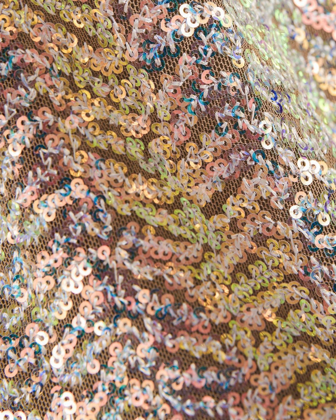 Sunset Sequin Top  Iridescent Beige