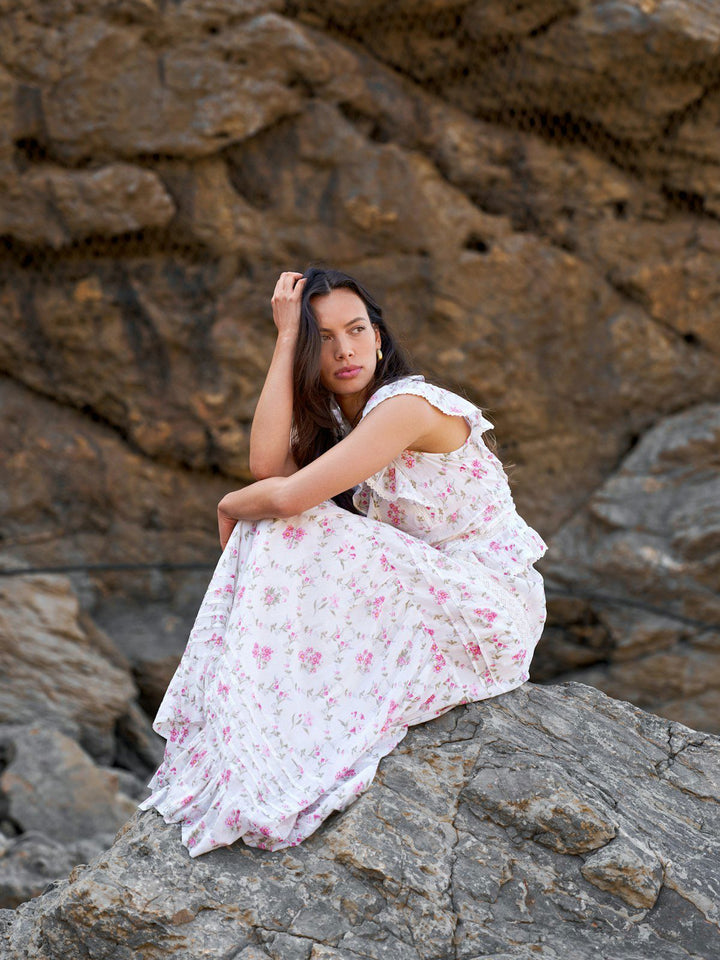 Netali Spring Flower Top  Off White