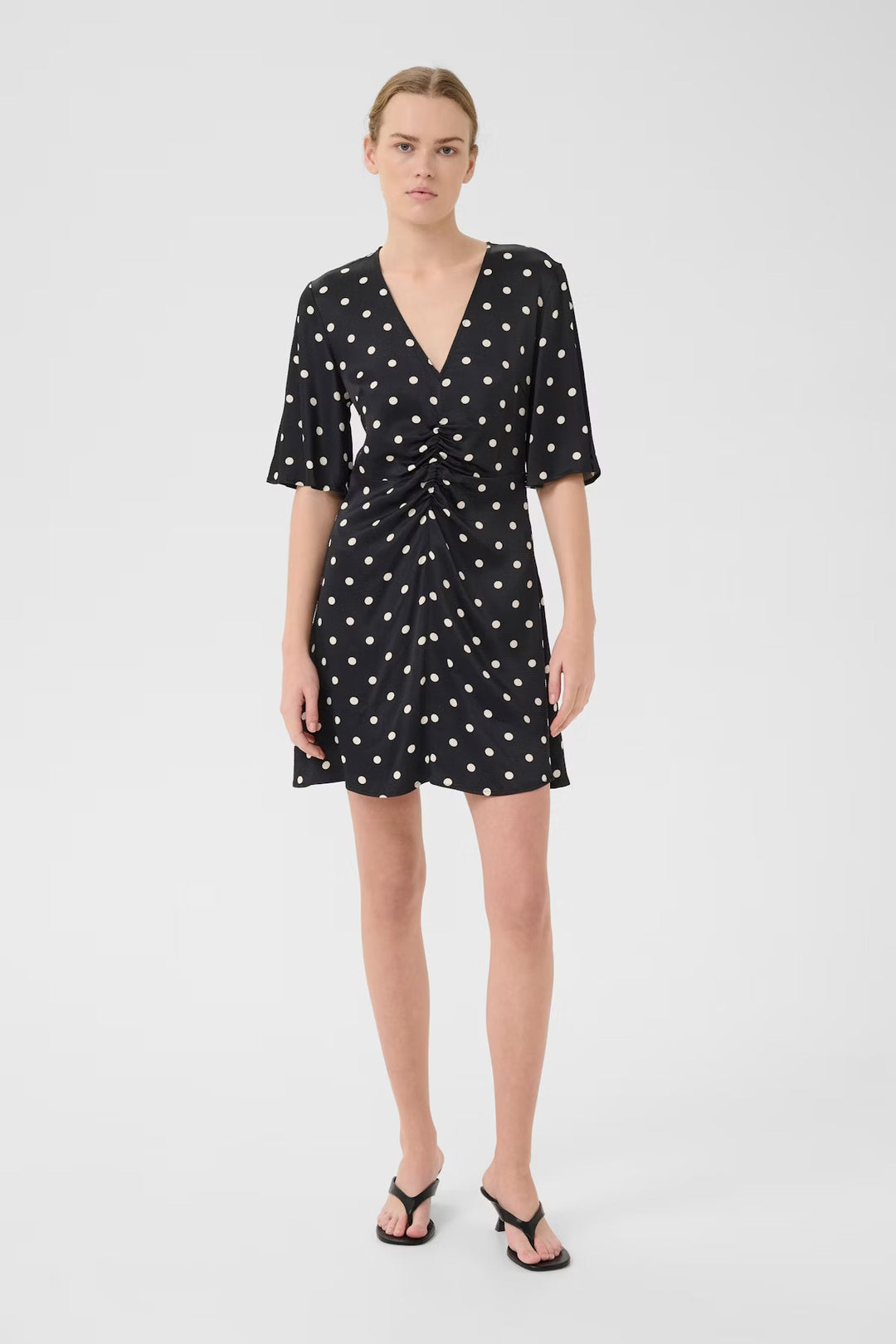 GZdotta P SS dress  Black With Egret Dot