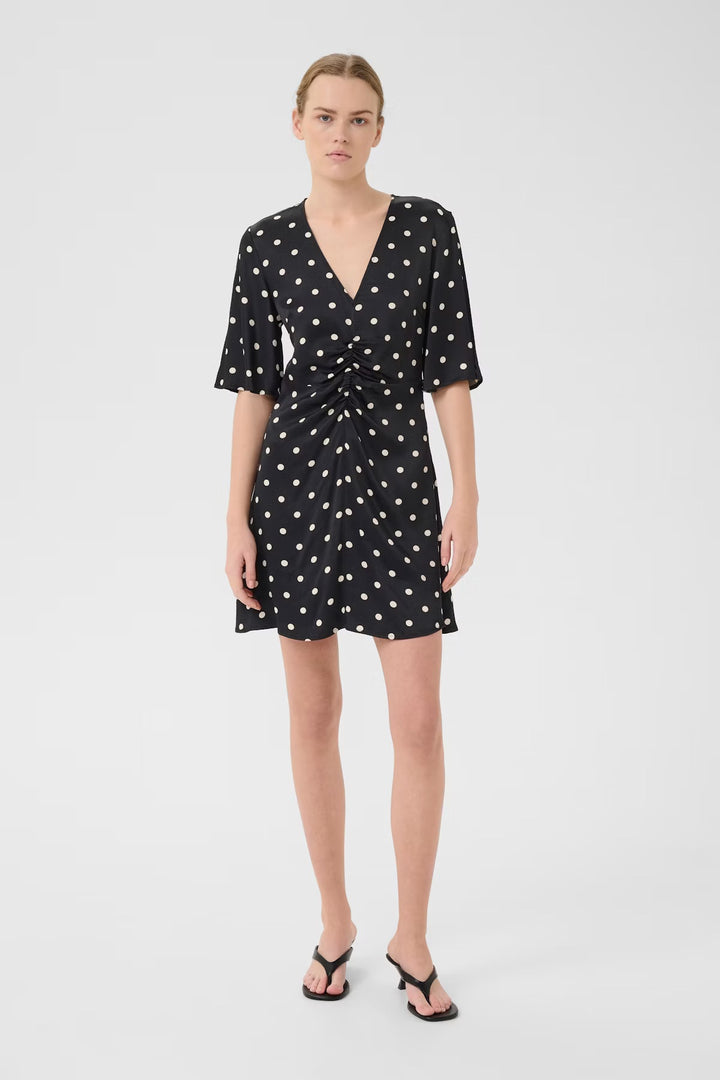 GZdotta P SS dress  Black With Egret Dot