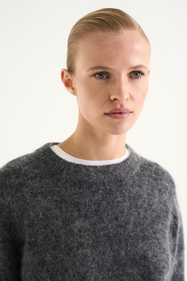 Mireya Knitted Sweater  Dark Grey Melange