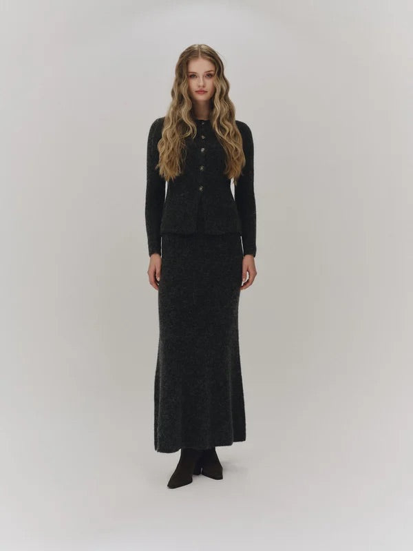 Marika alpaca skirt  Charcoal