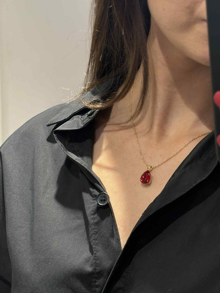 MINI DROP NECKLACE GOLD  Light Siam