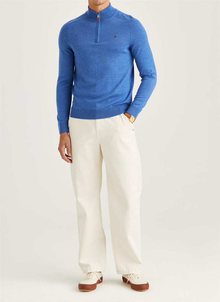 Merino John Zip  Blue