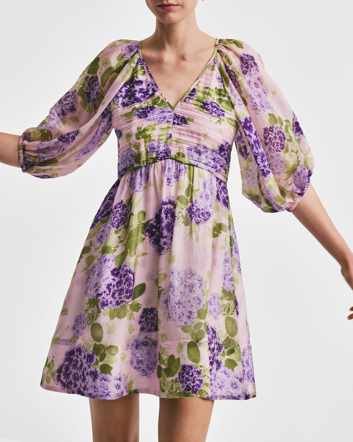 Cupro mini dress  Purple Flowerfield