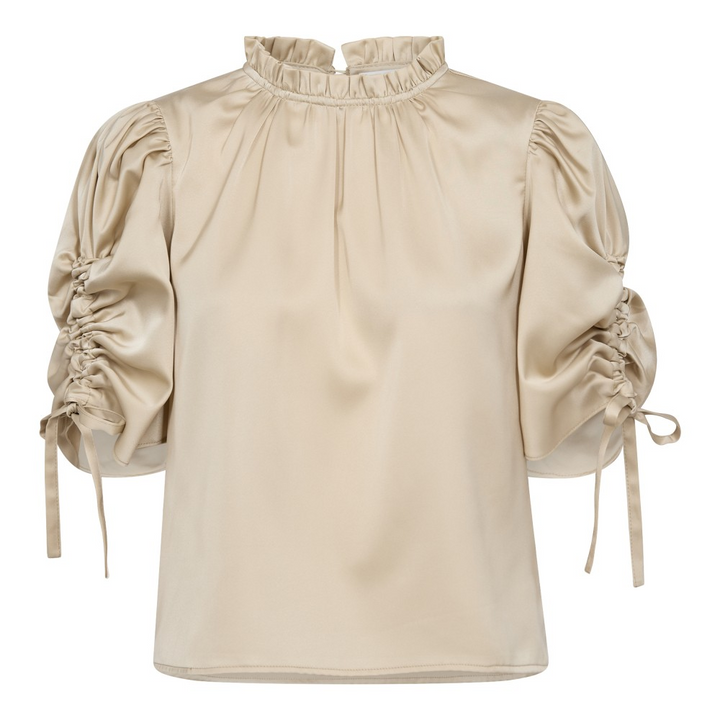 AdnaCC Puff SS Blouse  Bone