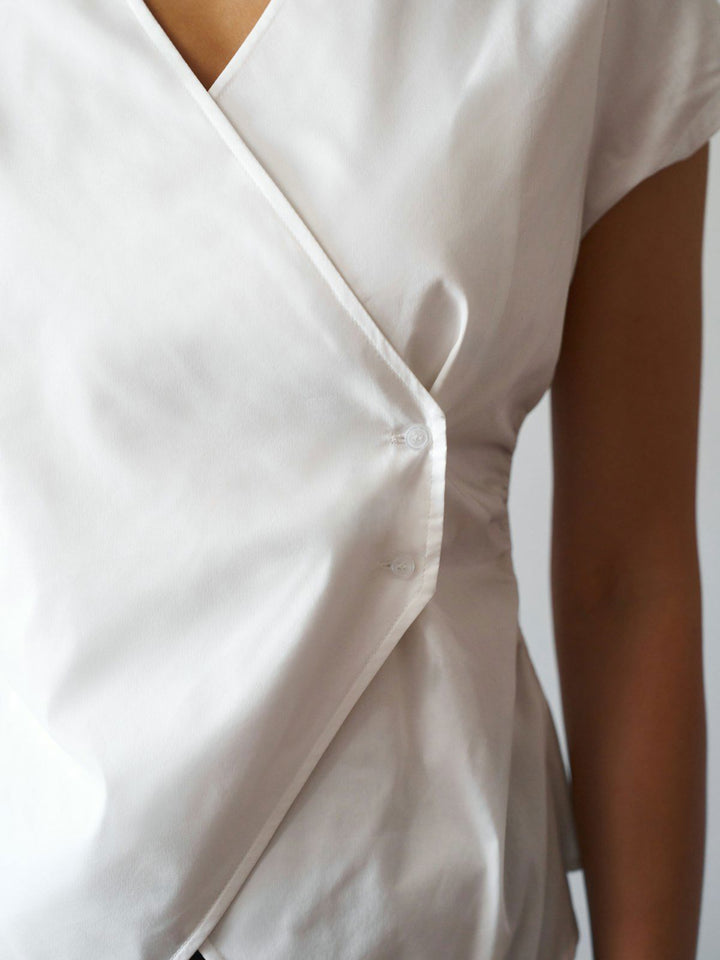Fidi Poplin Top  White