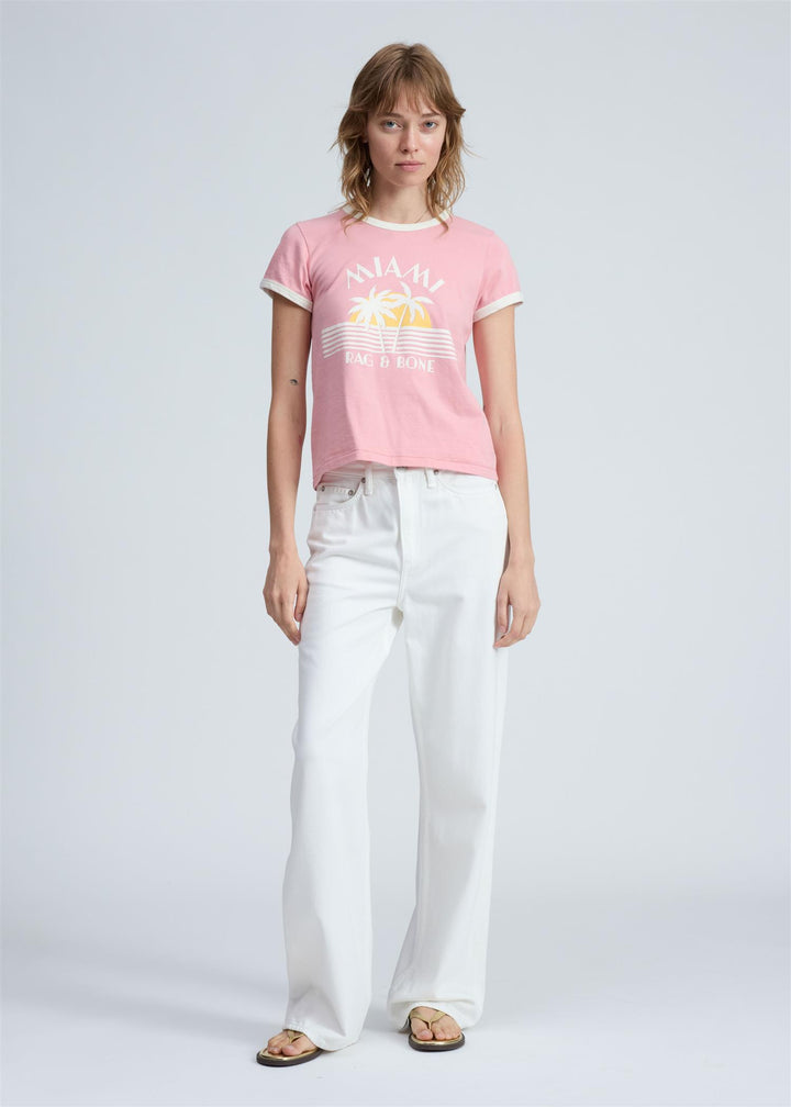 rb miami boxy ringer tee  Blush