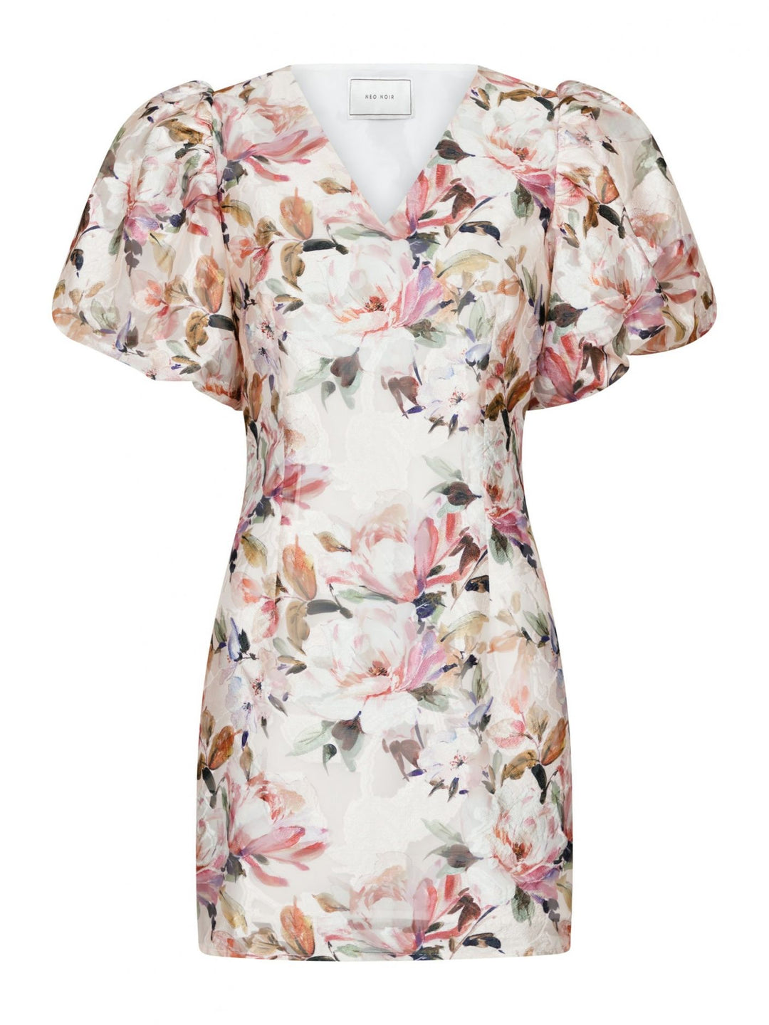 Sika Brocade Print Dress  Creme