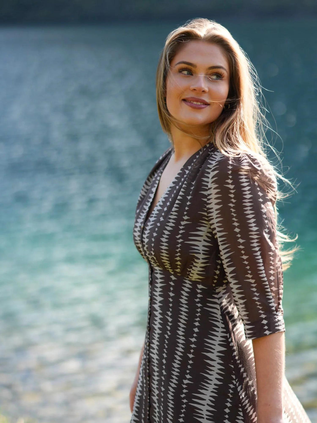 Sorrento Dress  Brown Safari