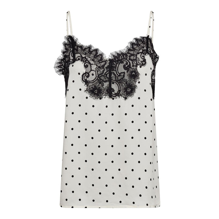 AmeliCC Dot Lace Singlet  Off White