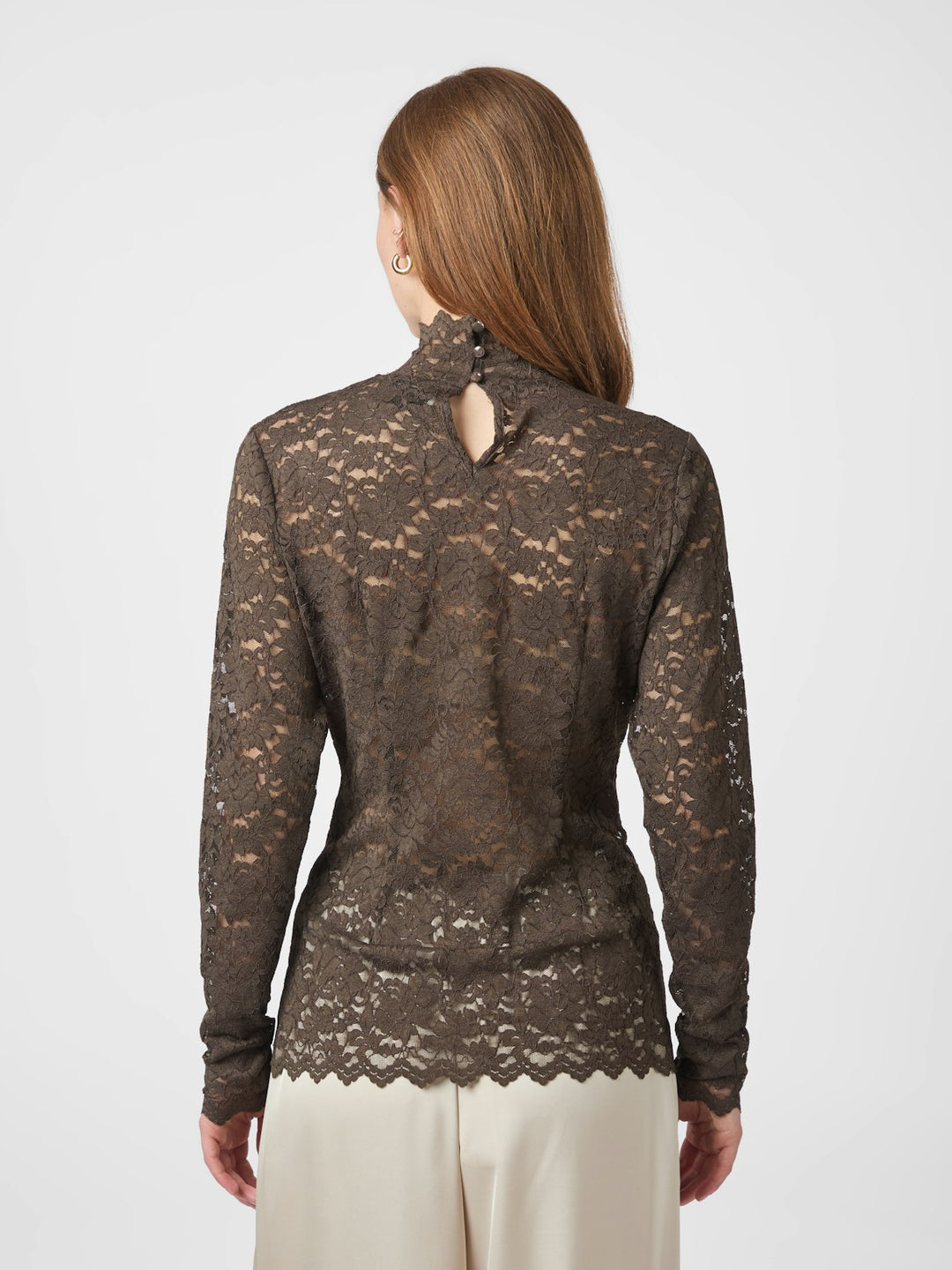 Liza Laceflower Blouse  Chocolate Brown
