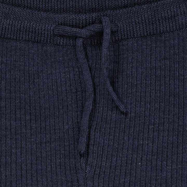 MERINO CLASSIC RIB LEGGINGS W. DRAWSTRINGS  Navy
