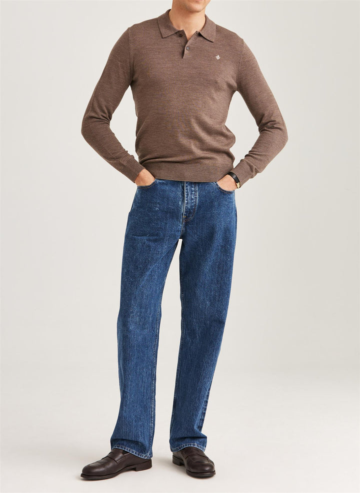 Merino Polo Knit  Brown
