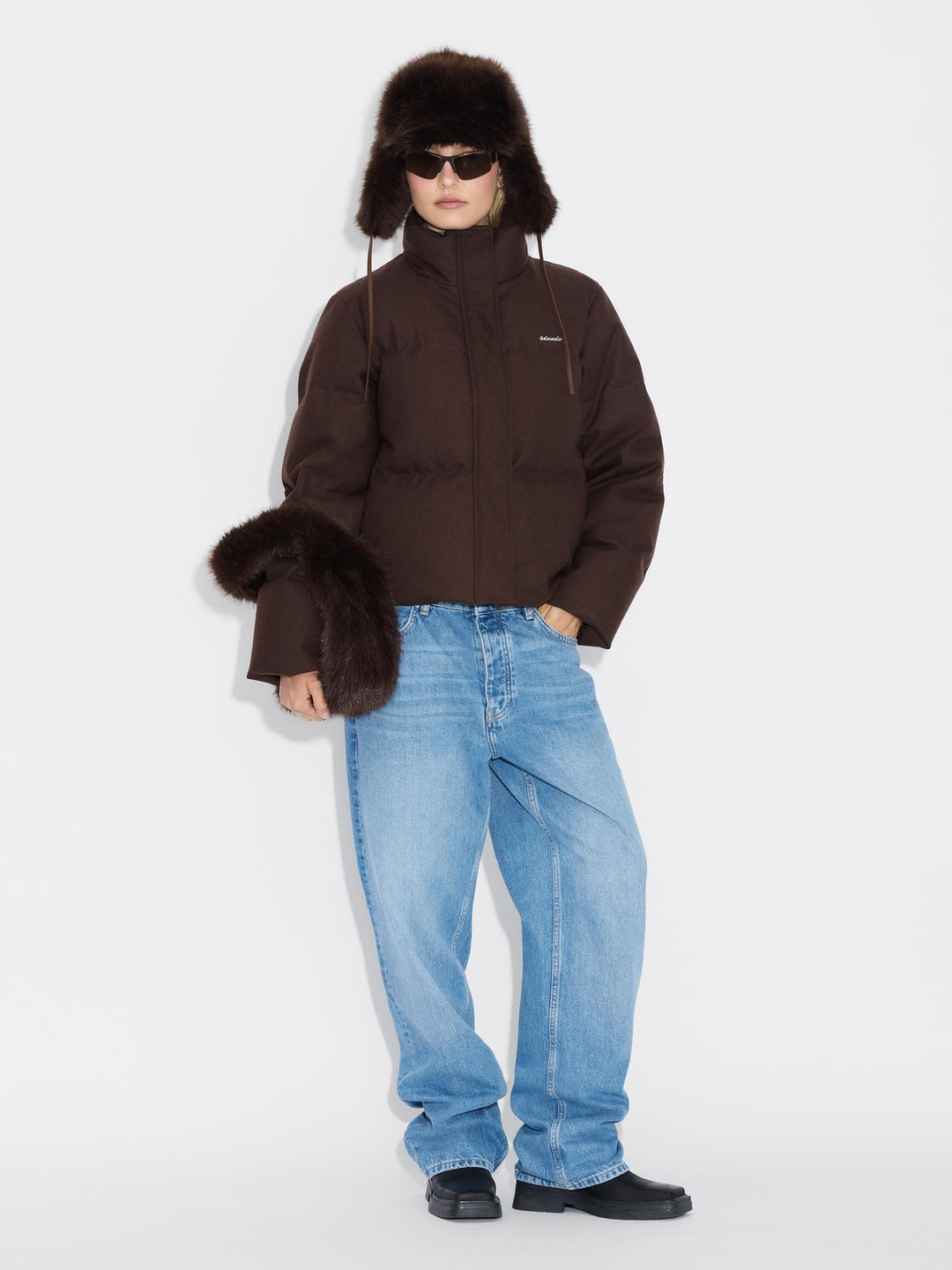 W Tech Wool Down Jacket  Dk. Brown