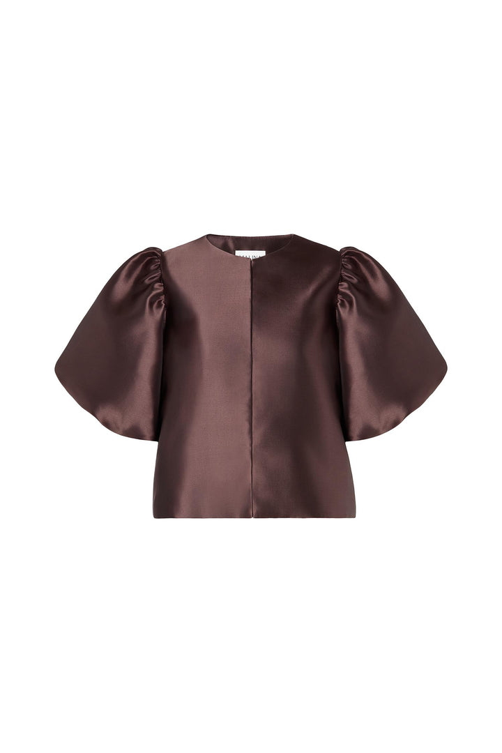 Cleo Pouf Sleeve blouse  Chocolate