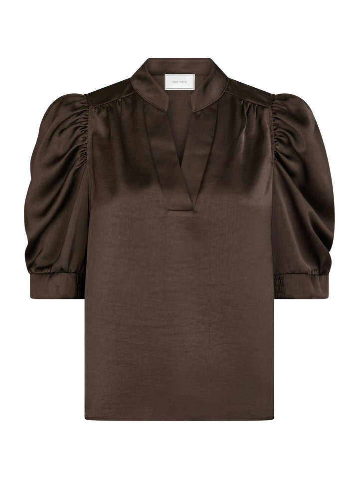 Roella Heavy Sateen Blouse  Dark Brown