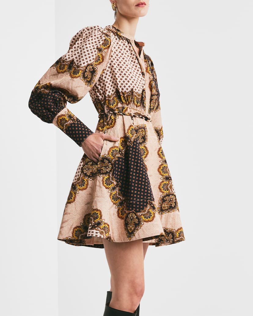 JACQUARD MINI DRESS  Paisley