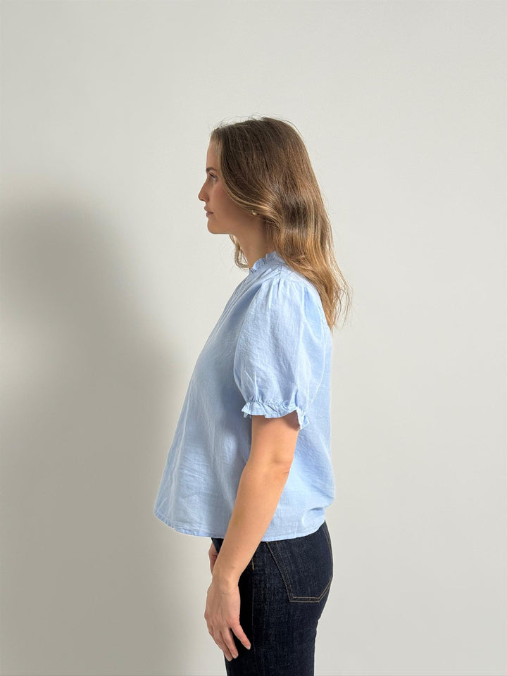 Odesa Linen Blouse  Light Blue