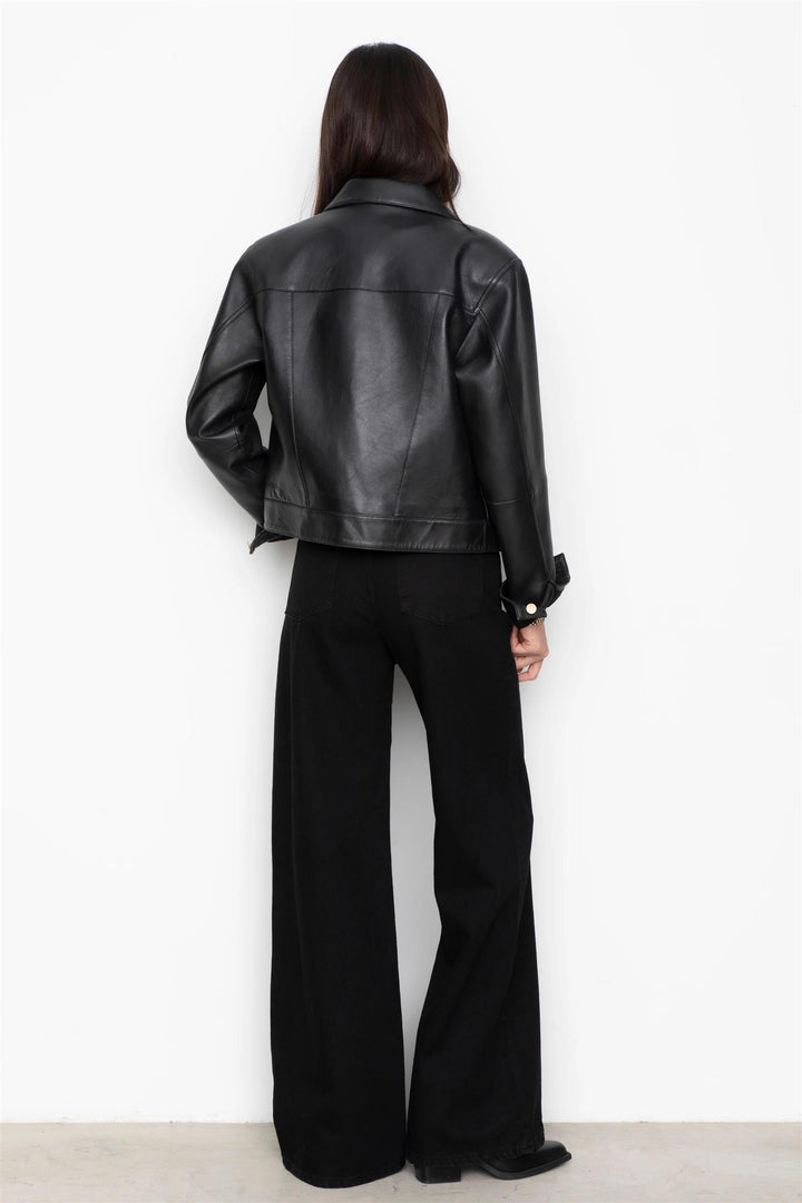 Leslie leather jacket  Black