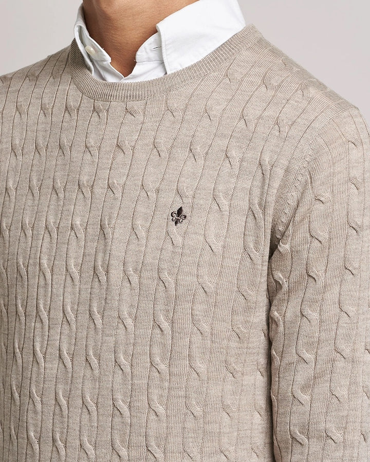 MERINO CABLE ONECK  Khaki