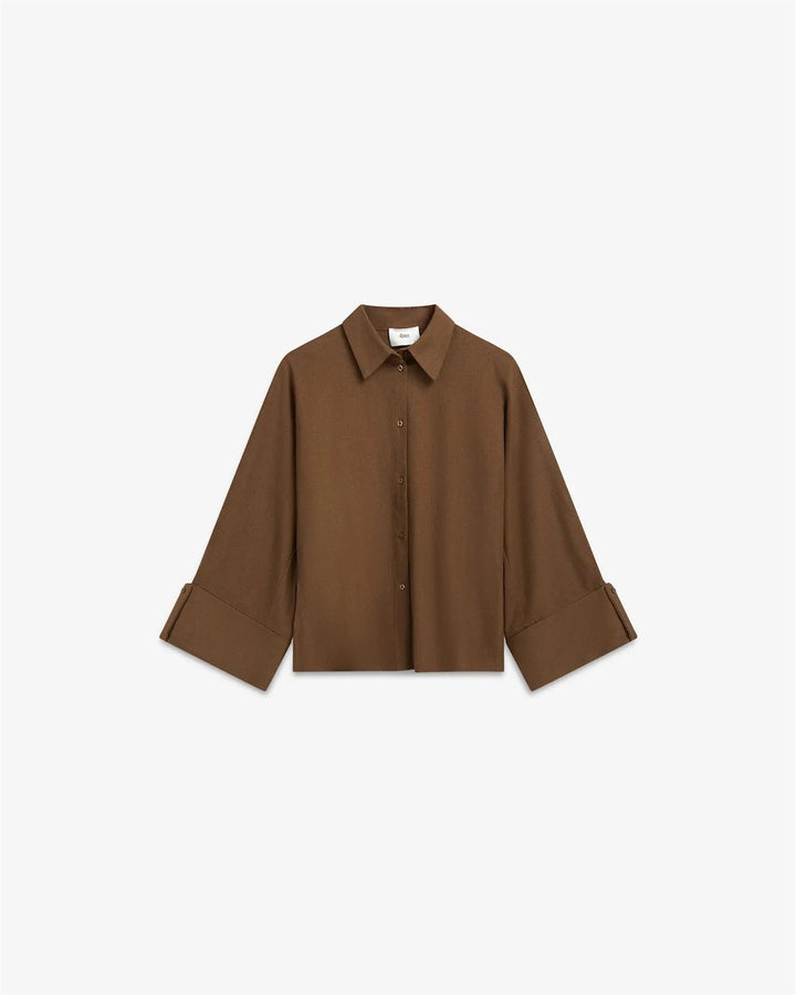 Atari Linen Shirt  Chestnut Brown