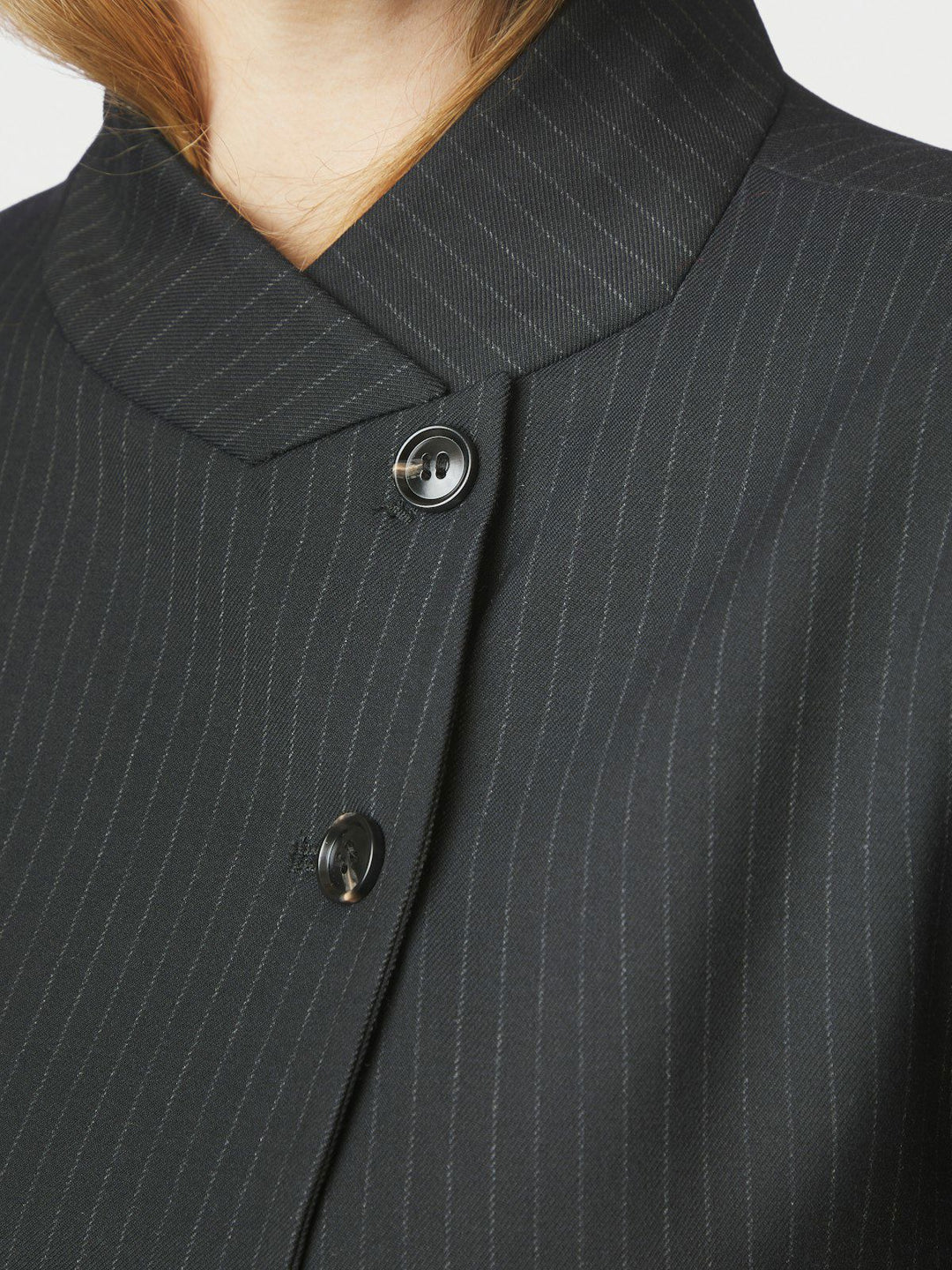 Tiria Slim Pinstripe Blazer  Dark Navy