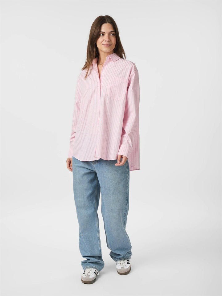 Dalma Soft Stripe Stone Shirt  Pink