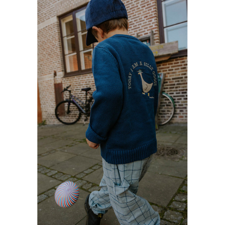 MAHDI KNIT CARDIGAN  Insignia Blue