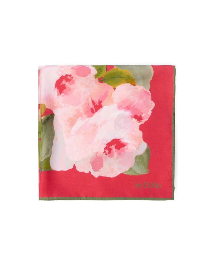 Silk Scarf Small  Rouge Fleur