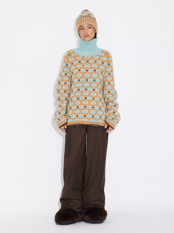 Norwegian Wool Turtleneck 25-04  Blue Mix