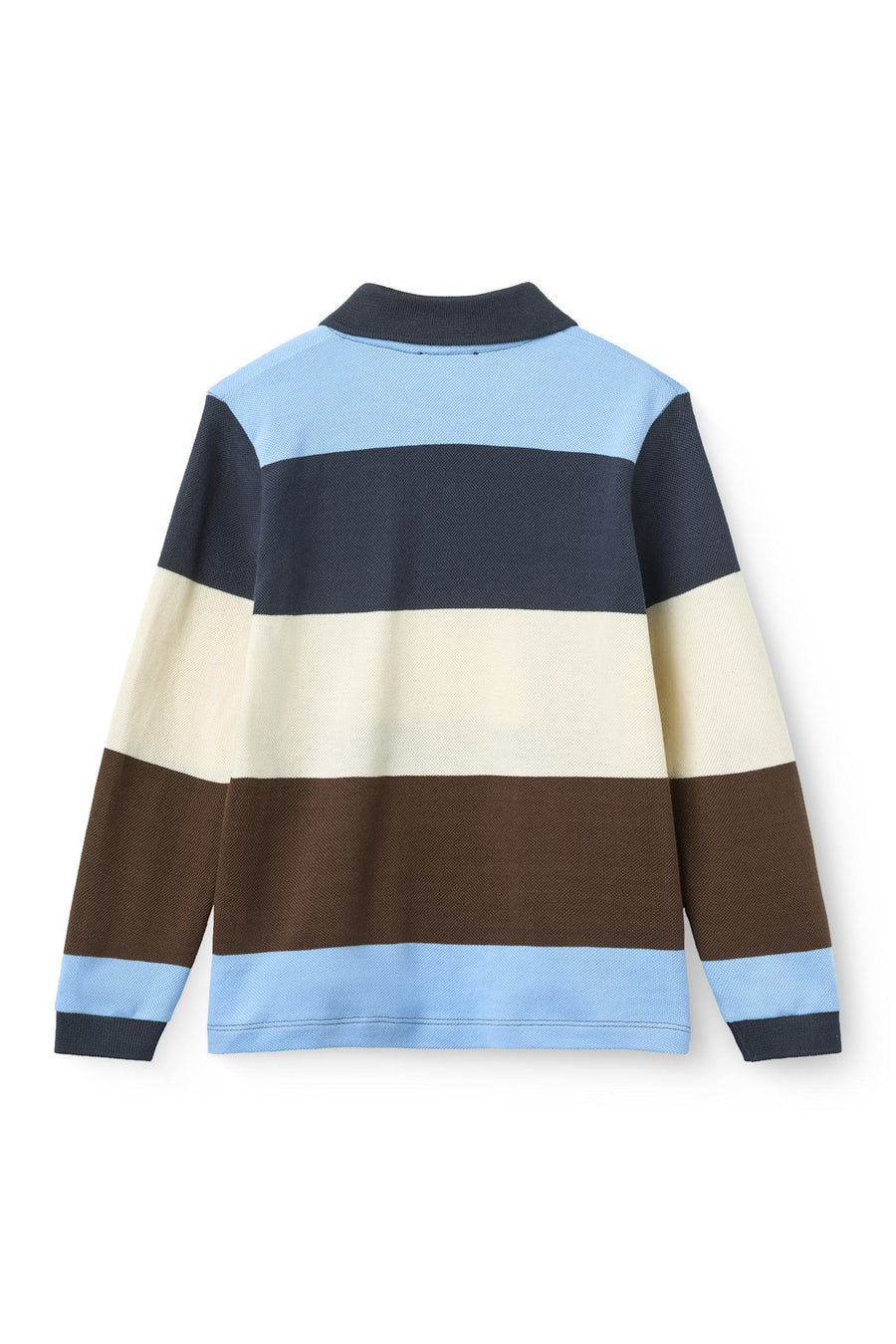 STRIPED PIQUE POLO W. LS  Brown