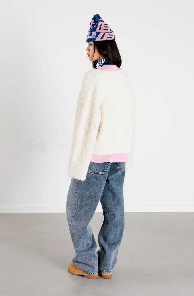WBEa Teddy Cardigan  Off White