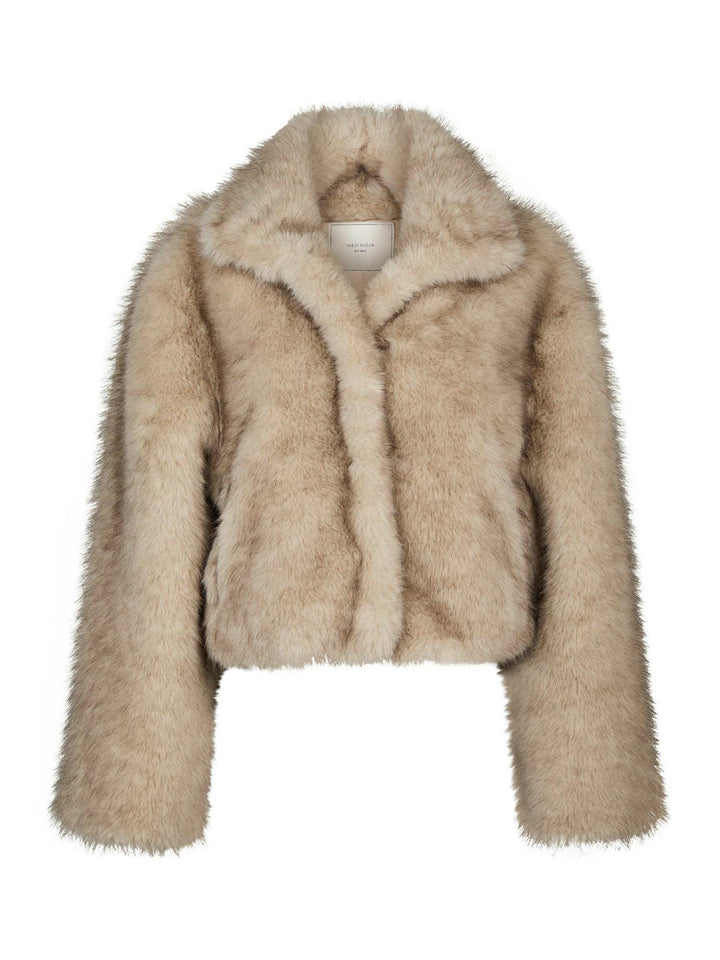 steff faux fur jacket  Beige