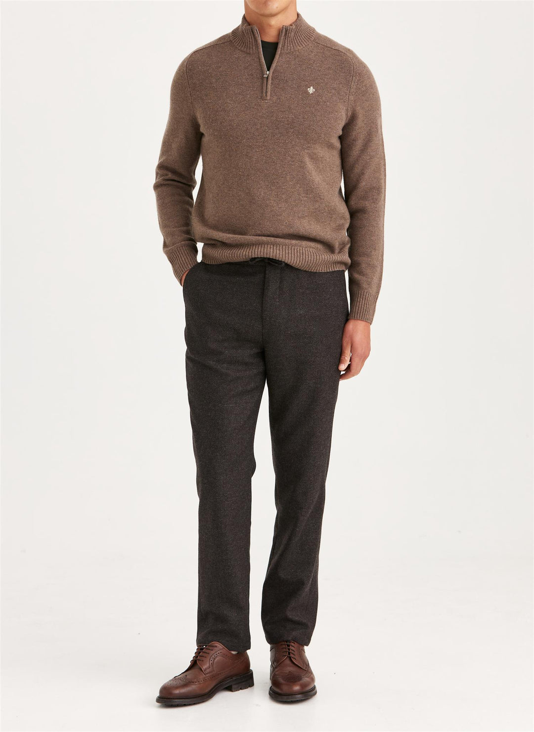 New Hertford Half Zip  Brown
