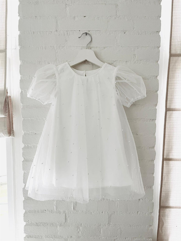 PEARL TULLE PUFF  White