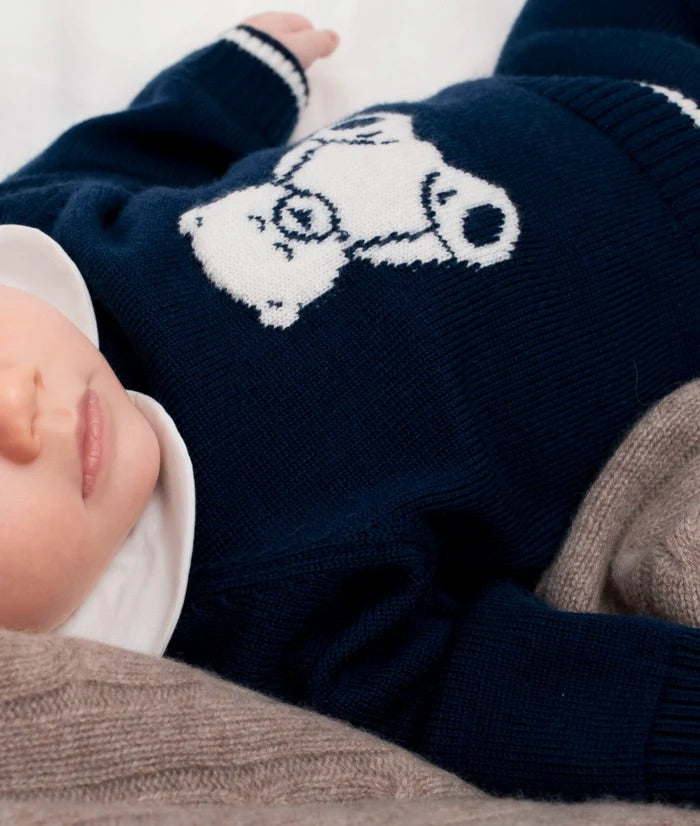 Teddy Merino Sweater  Navy