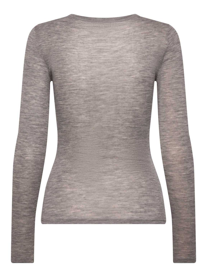 RWSara Cashmere Blend LS T-shirt  Light Grey Melange