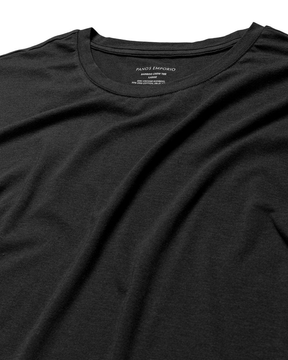 BAMBOO/COTTON TEE CREW  Black