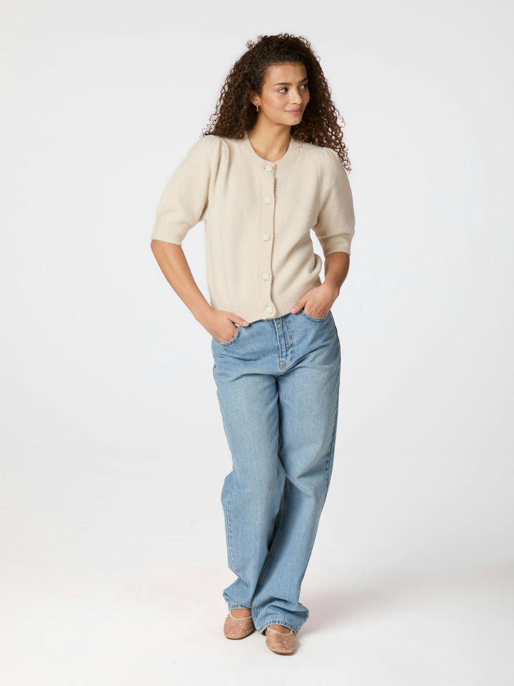 Trudy Deco Knit Cardigan  Ivory