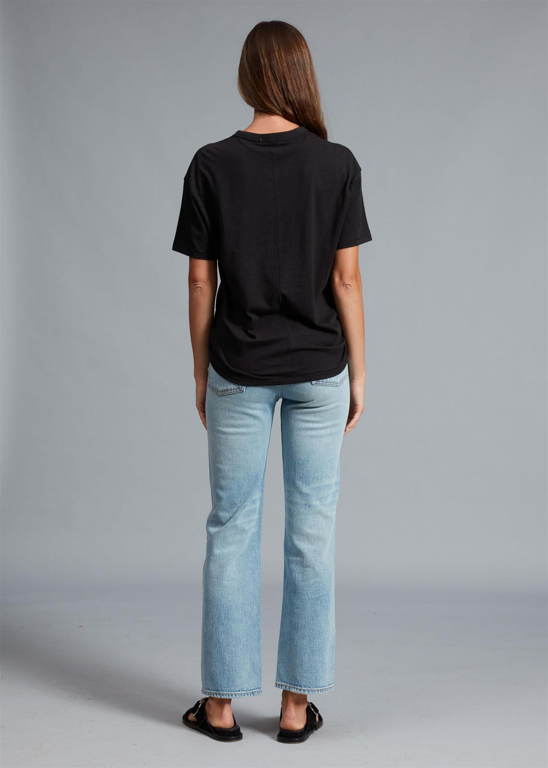 MINI SLUB BOYFRIEND TEE  Black