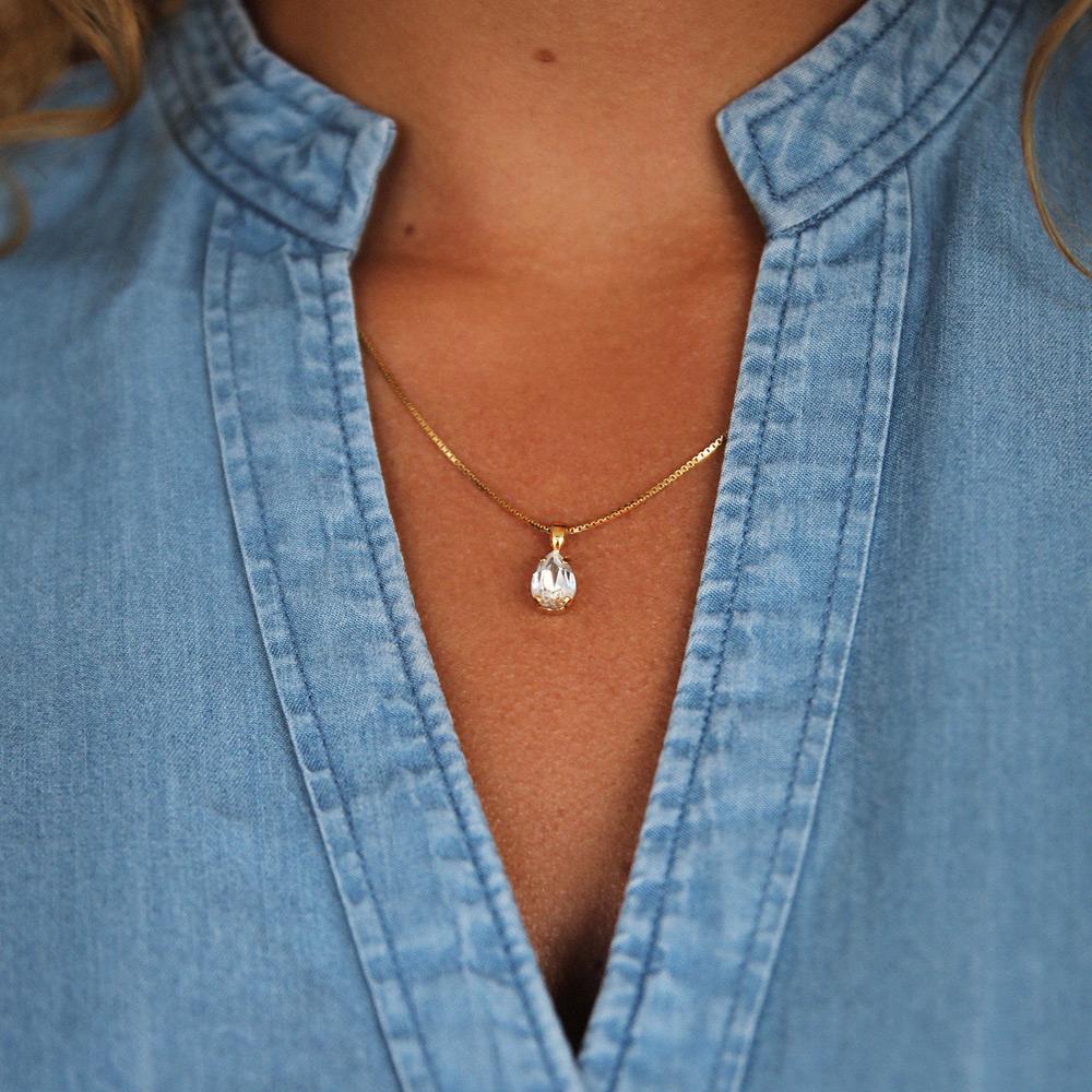 PETITE DROP NECKLACE Crystal