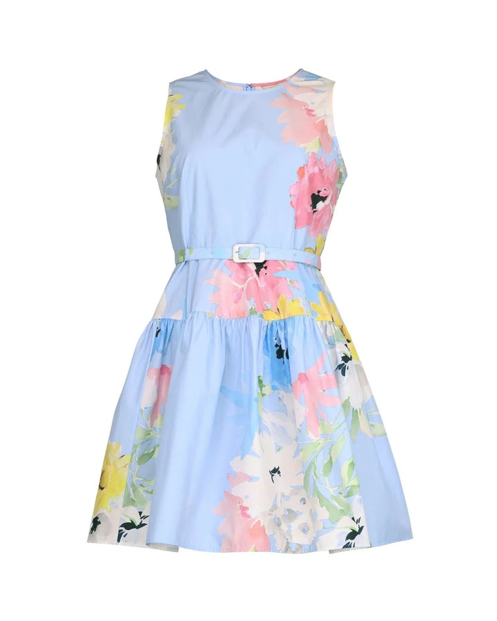 Cotton taffeta mini dress  Sky Breeze