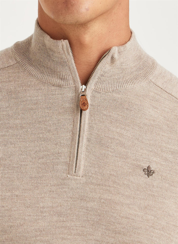 Merino John Zip  Khaki