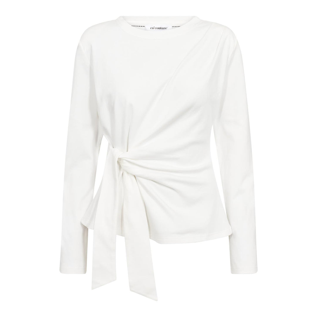 OrianeCC LS Pleat Tie Tee  White