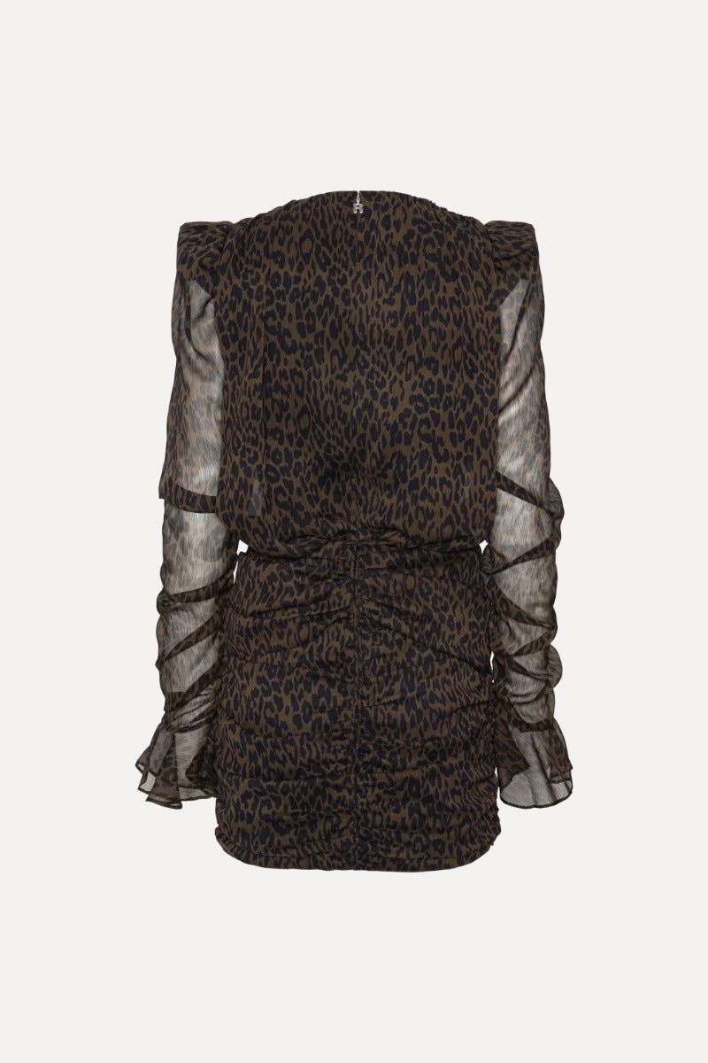 Ruched Flower Mini Dress  Mole Comb
