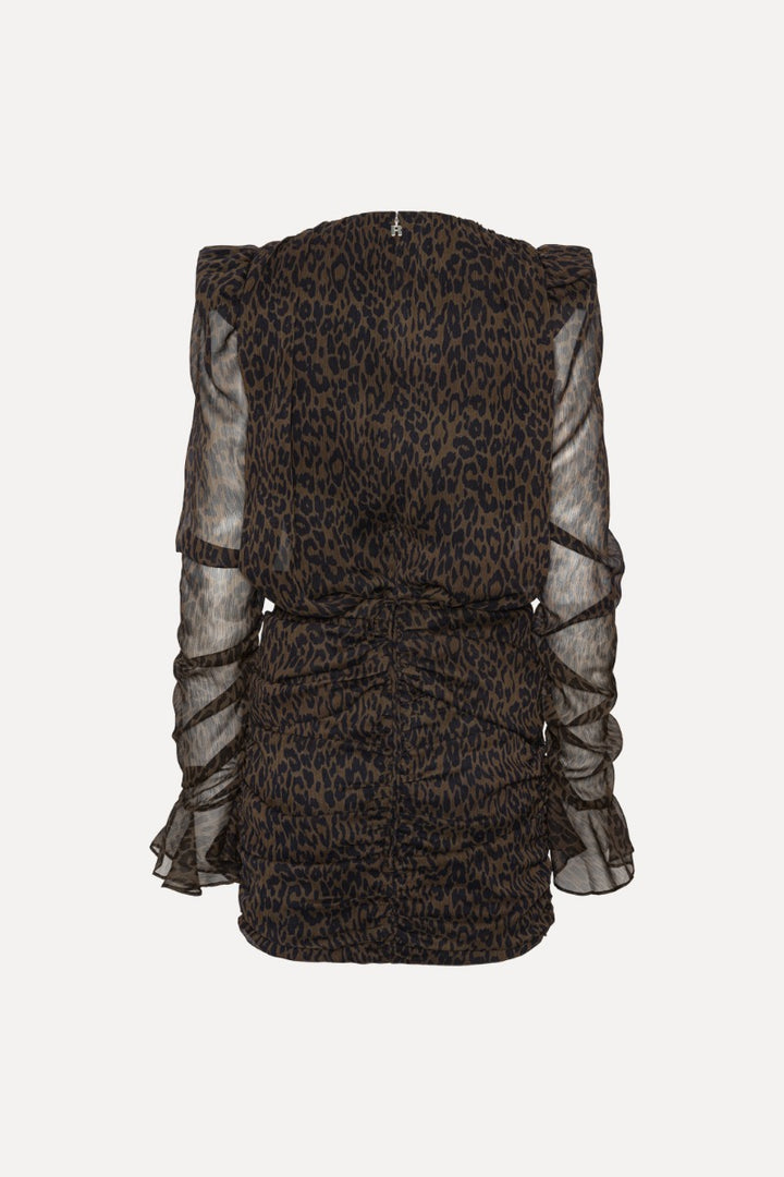 Ruched Flower Mini Dress  Mole Comb