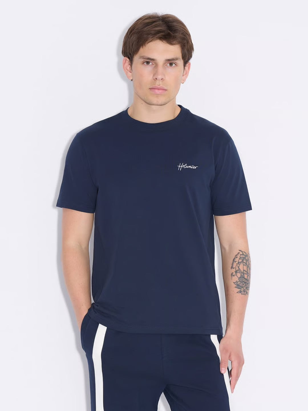 Tucker Embroidery Tee  Navy