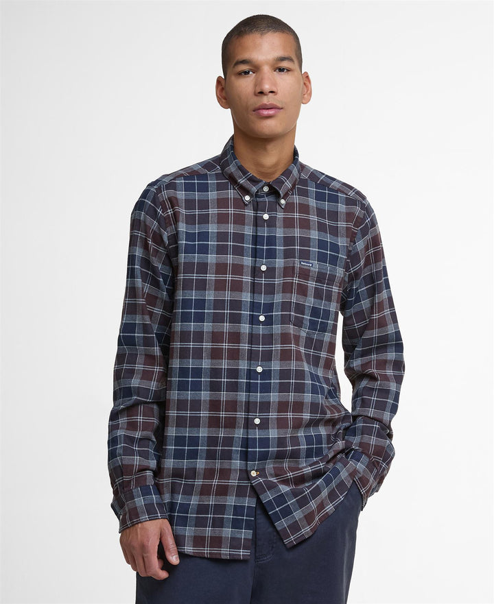 Fortrose Tailored Tartan Shirt  Midnight Oak Tartan