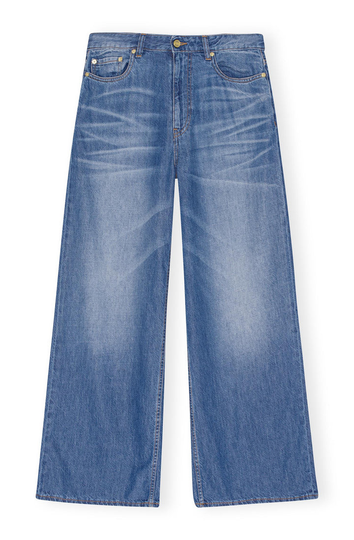 Light Denim Wide Jeans  Mid Blue Vintage